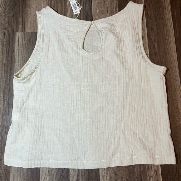 NWT Max Studio London White Double Weave Crinkle Linen-blend Shell Top SZ L - Picture 6 of 9